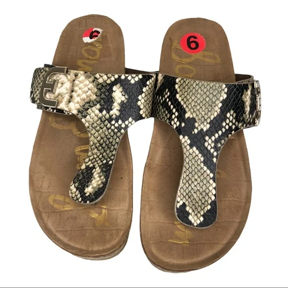 Sam Edelman Snake Print Sandals - Picture 1 of 6